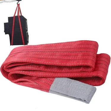 Imagem de Cinta Elevaçao Carga 5 Toneladas Reforçada 5 Metros Guincho Guindaste Reboque Obra Construçao Mudança