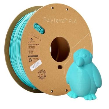 Imagem de Polymaker Filamento de impressão 3D à base de Bioplástico PolyTerra PLA, filamento fosco PLA, filamento de 1,75 mm azul-petróleo ártico 1000 g, adequado para a maioria das impressoras FDM