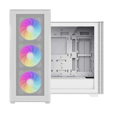 Imagem de Gabinete Gamemax Mid Tower E-atx Vidro Quest Branco 3 Fans