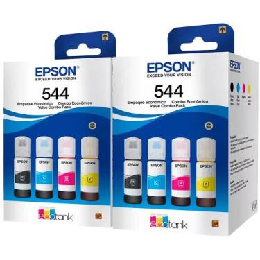 Imagem de kit 08 Garrafa de tintas T544 CMYK para Impressora Jato de Tinta L3210
