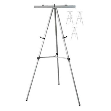 Imagem de Cavalete de apresentação de alumínio leve, prata (pacote com 4)