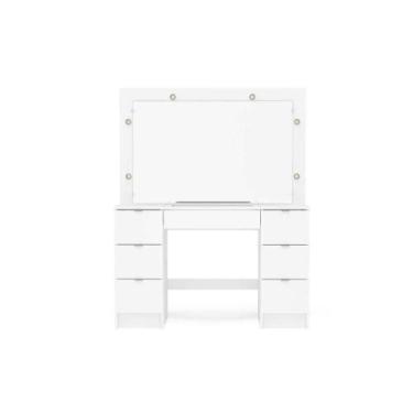 Imagem de Penteadeira Infantil França c/ 6 Gavetas e Espelho Branco - Politorno