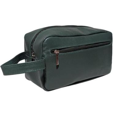 Imagem de Necessaire Feminina Estojo Viagem Maquiagem Grande Em Couro - Art Mina