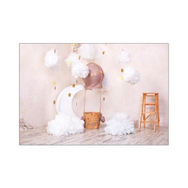 Imagem de Fundo Fotográfico 2,20 x 1,50 - Infantil Cenário Nuvens e Balão 008 - 