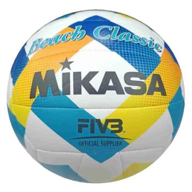 Imagem de Bola De Vôlei De Praia Beach Classic Oficial FIVB Mikasa, Azul, Branco