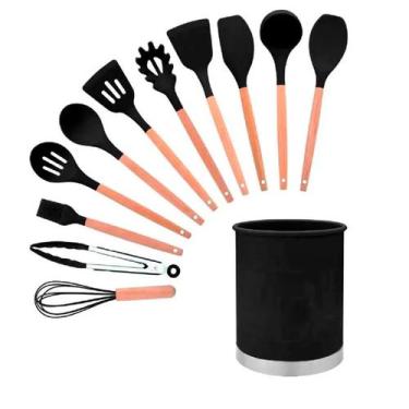Imagem de Kit Escumadeiras De Cozinha Silicone Inox Premium Nf - HIGA