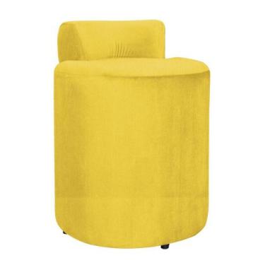 Imagem de Puff Redondo Athenas Notável Suede Cores - DS Estofados, Amarelo