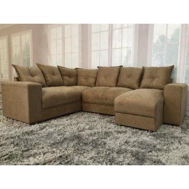 Imagem de Sofá Canto com chaise Bege 6 Lugares - 5070