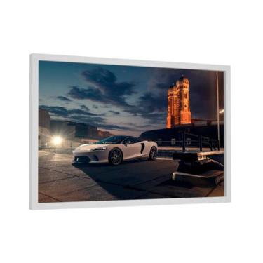 Imagem de Quadro decorativo - carro branco mclaren cidade - Cultture, 26,6x40cm,