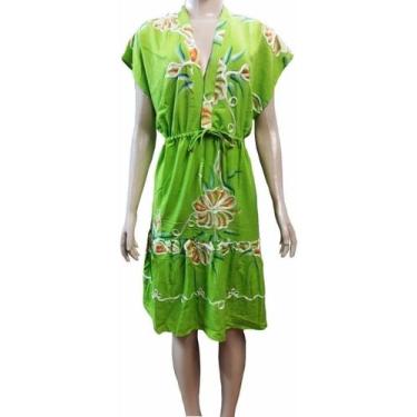 Imagem de Saída de Praia Japonesa Bordada - Verde Limão P - Euro Bali, Verde lim