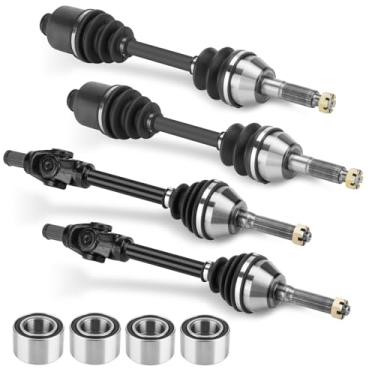 Imagem de Chabushi Eixo de acionamento e rolamentos de roda dianteiros traseiros CV para Polaris Sportsman 400 500 600 700 2002-2004, Magnum 330 4x4, ATP 330 500 2005 Conjunto completo de substituição de eixo