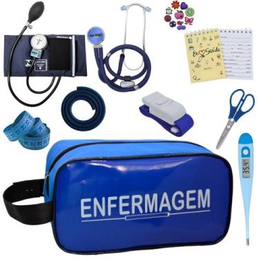 Imagem de Kit Academico Enfermagem Aparelho Pressao Estetoscopio Multi PAMED - P