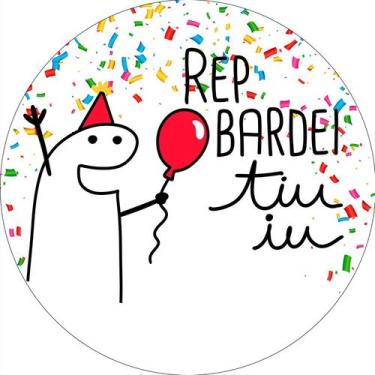 Imagem de Painel De Festa Redondo 1,50x1,50 - Flork Rep Bardei Tiu iuu 002 - Via