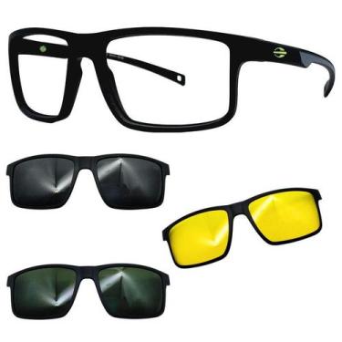 Imagem de Oculos Mormaii Swap 5 6127 AAS Preto Fosco Com 3 Clipons, Cinza, G15, 