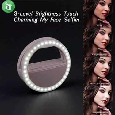 Imagem de Clipe Anel Led Flash Selfie 3 Níveis De Luz Celular Noteboo - OEM, Azu