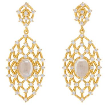 Imagem de Brinco Zircônia Oval Dourado BC3929 - Akasaki, Cristal