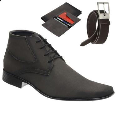 Imagem de Bota Masculina Social Sapato Casual Cano Curto Confortável Salto Baixo