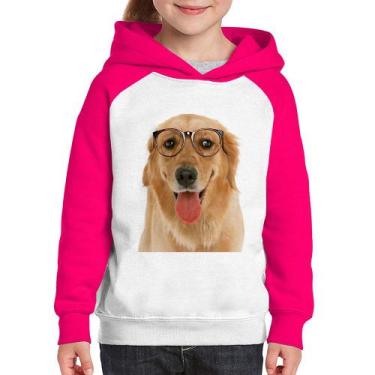 Imagem de Moletom Infantil Golden Retriever de Óculos - Foca na Moda, Branco, Ro