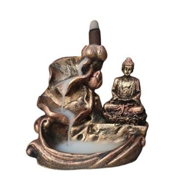 Imagem de Incensario cascata gr. flor vertical buda hindu miniatura - Hp Decor