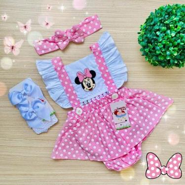 Imagem de Jardineira Minnie Rosa + faixinha de cabelo - JOANINHA BABY, SAIA, 03M