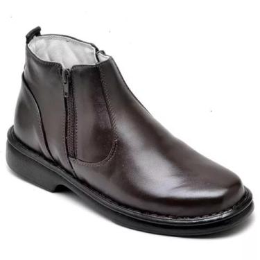 Imagem de Botina Bota Masculina Comfort Couro Floter Confortável Zíper 4002 - Ra