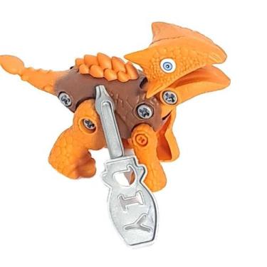 Imagem de Brinquedo Planeta Dinossauro Monte Seu Dino - Toyng, Laranja 2