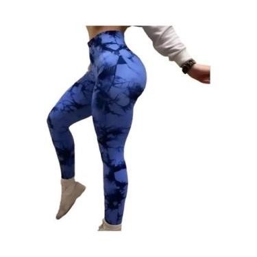 Imagem de Leggings de Yoga com Cintura Alta Tie-Dye para Mulheres - Sem Costura 