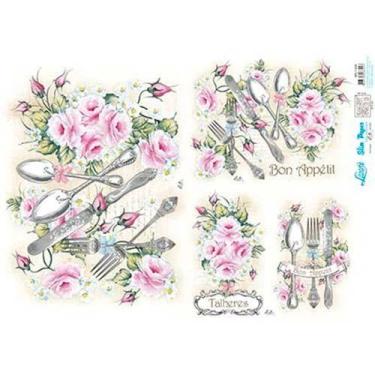 Imagem de Slim Paper Decoupage Lili Negrão 33,8 x 47,3 cm - SPL1-009 Rosas e Tal