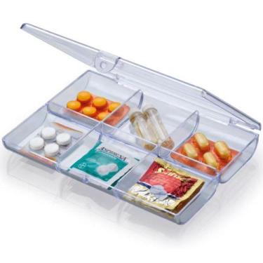 Imagem de Caixa Organizadora com 6 Divisões Cristal 2,5x13x18,1cm Waleu