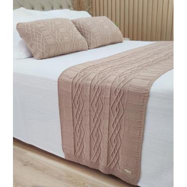 Imagem de Manta Peseira Tricot Cama King 260x60cm +2 Capa de Almofada C1 - USUFR