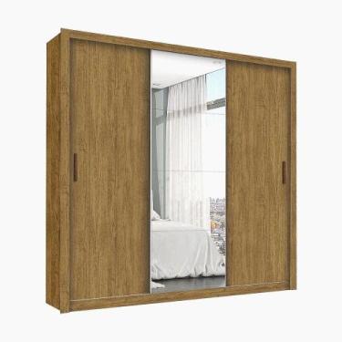 Imagem de Guarda roupa veneza plus gold (1 pt c/ espelho) - cinamomo - CARIOCA M