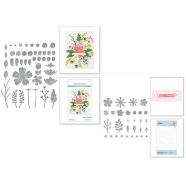 Imagem de Spellbinders, Conjunto de 2 conjuntos de matrizes Bloom, Be Bold Blooms (S5-502) e Mini Blooms and Sprigs, (S2-314), total de 32 matrizes