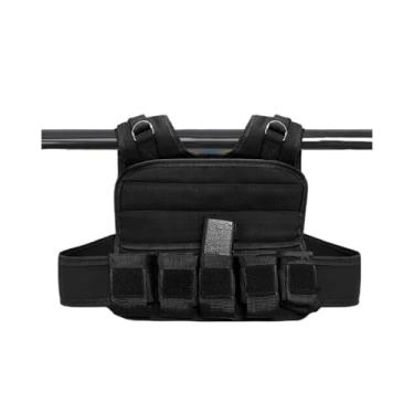 Imagem de Coletes com peso ajustável para homens, colete de peso ajustável de 20 kg com 19 pesos de ferro fundido para treinamento de força, preto