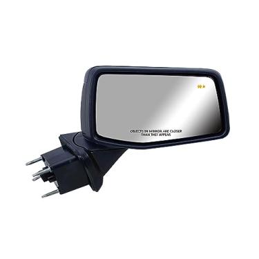 Imagem de Espelho retrovisor de porta do lado direito do passageiro de substituição vidro aquecido cromado e tampa traseira texturizada dobrável manual e sensor de temperatura BLIS (sensor de ponto de limão)