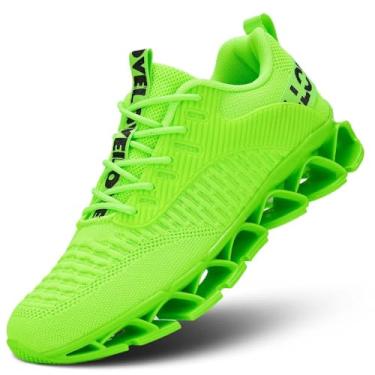 Imagem de Chopben Tênis de corrida masculino Blade antiderrapante, moderno, de malha respirável, sola macia, casual, atlético, Z73 verde, 41