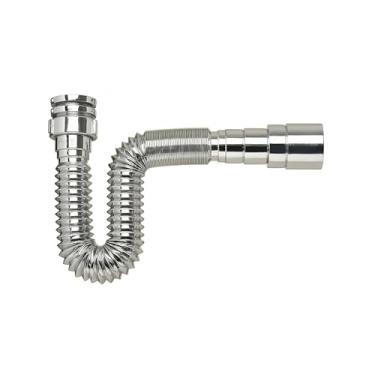 Imagem de Kit 10 Sifão Metalizado Universal Extensível para Lavabos Cubas Pias e Tanques