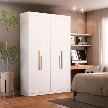 Imagem de Guarda Roupa Solteiro 4 Portas Manila Branco Artico
