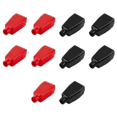 Imagem de Tampas de terminais de bateria O protetor isolante do terminal da bateria cobre capas de cabos positivos e negativos