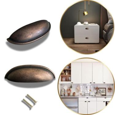 Imagem de Puxador Concha Puxador Armário Gaveta Colonial Kit 08 Pçs - Compras Fá