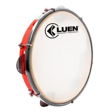 Imagem de Pandeiro Luen 10" Pele Leitosa ABS - 40062, Cor 40062 vermelho