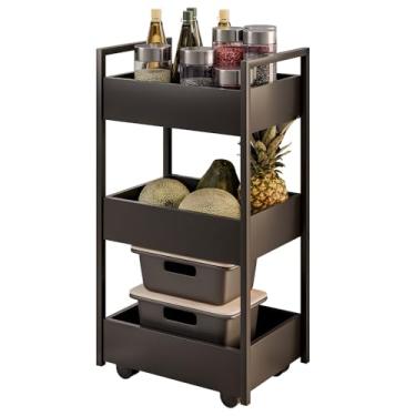 Imagem de Carrinho Organizador Fruteira 3 Prateleiras Industrial Liss M24 Preto/Preto - Mpozenato