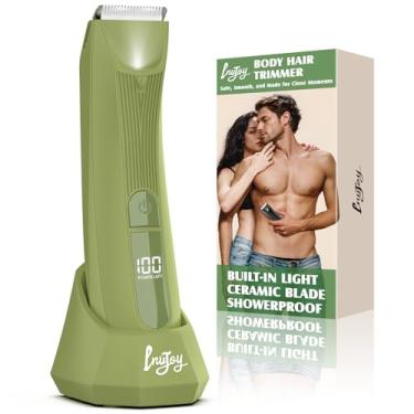 Imagem de INVJOY Aparador de pelos pubianos para homens e mulheres, barbeador elétrico com luz para bolas na virilha, aparador de biquíni sem cortes, sem queima, à prova d'água para cuidados com áreas privadas