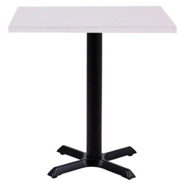 Imagem de Mesa Ômega Ferro Preto 74 cm (Alt) Base em X Tampo MDP Quadrado 60 cm 