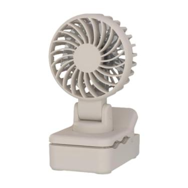 Imagem de FLCPJGV Clipe portátil no ventilador de resfriamento forte 3 velocidades Ajuste o pequeno ventilador da mini -mesa para andar de caminhada esportiva de, Damasco