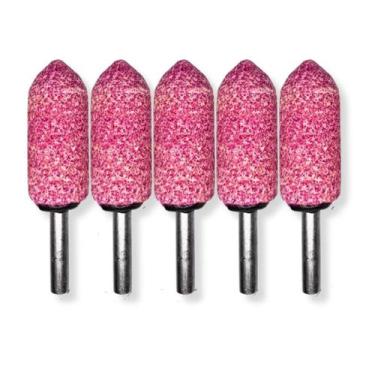 Imagem de Kit 5 Ponta Montada A-11 Rosa Pedra Para Retifica Haste 1/4  Pirulito 