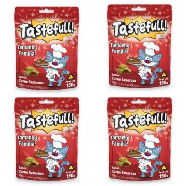 Imagem de Hana Tastefull Para Gatos Kit 4 Un Carne Saborosa 150g