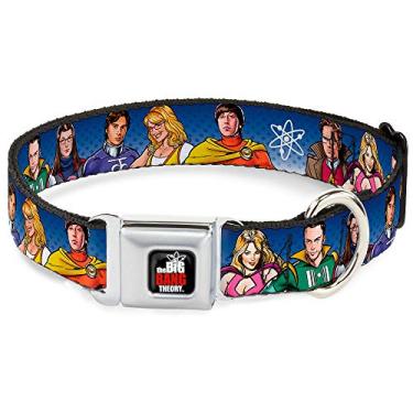 Imagem de Coleira para cães fivela de cinto de segurança The Big Bang Theory Superhero character Group Blue Dot Fade 40,6 a 58,8 cm de largura