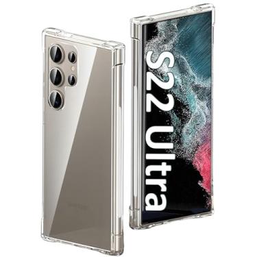 Imagem de USTIYA Capa para Samsung Galaxy S22 Ultra Case Uso Resistente, Bumper Absorção Choques em TPU Transparente capinha Protector Câmera Espessamento nas Quatro Pontas da Carcasa