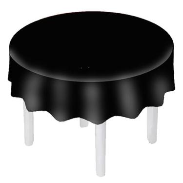 Imagem de Toalha de Mesa de TNT Redonda - 1 uni cor LISO PRETO 1,35 Diâmetro
