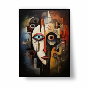 Imagem de Placa/Quadro Decorativo Rosto Abstrato 40X60Cm Ps 2Mm
